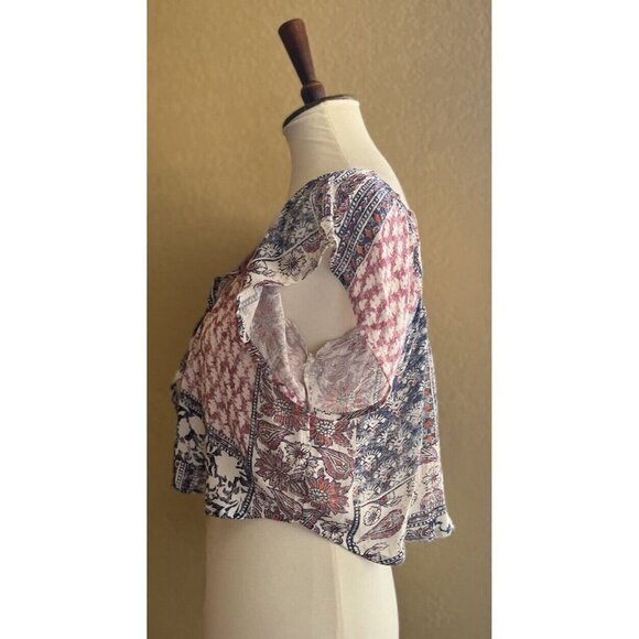 Billabong Women's Multi color Festival Moon Crop Top Size S M - Picture 6 of 9